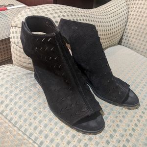 Black Suede Wedges - 7.5